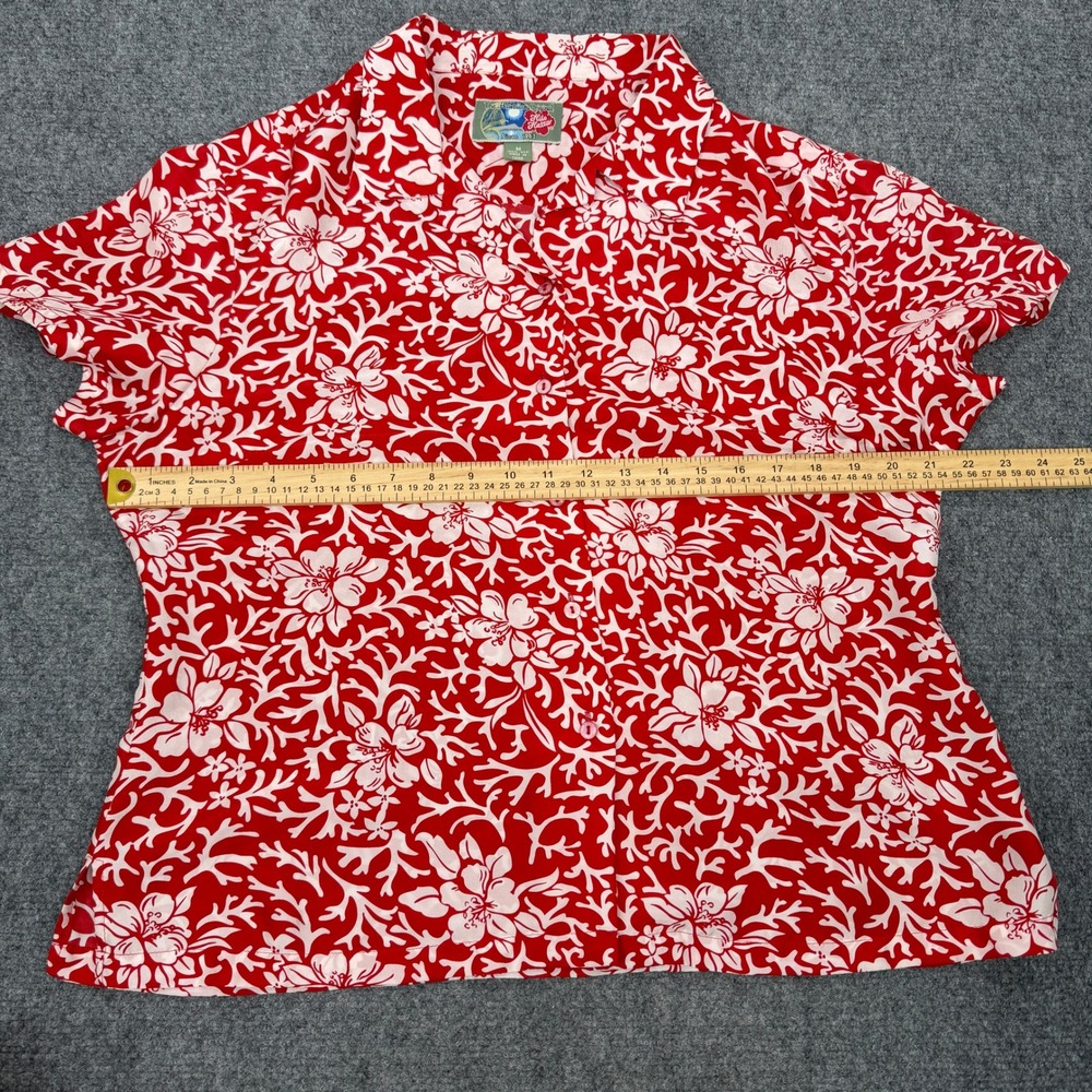 Vintage Hilo Hattie Hawaiian Silk Shirt Size M Floral Vacation Cruise Coastal - Picture 6 of 7